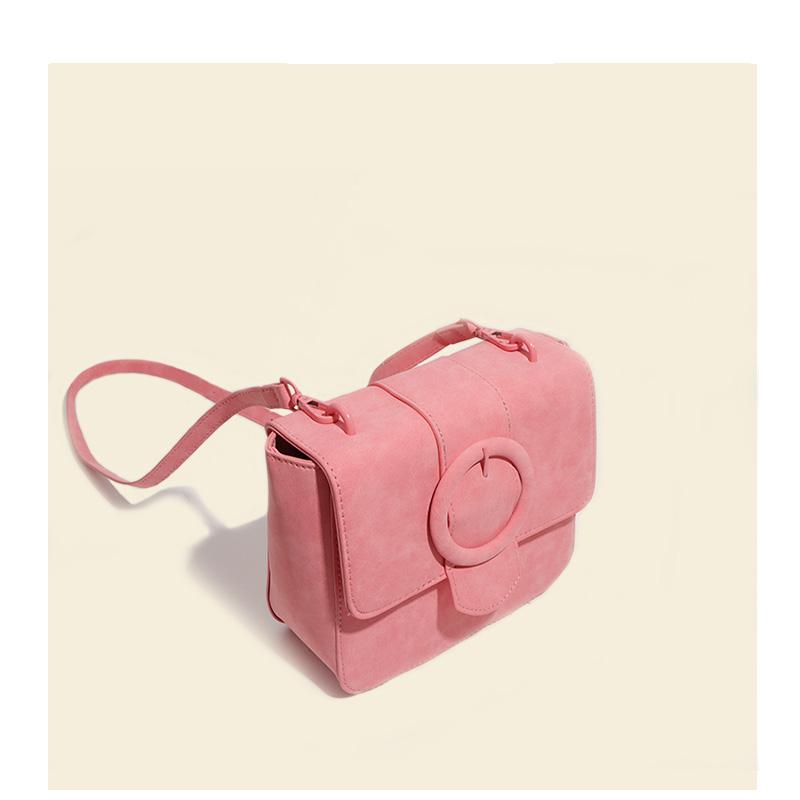 Designer Crossbody Bag Women's  New Sakura Pink PU Small Square Bag Matte Simple Elegant One Shoulder Bag