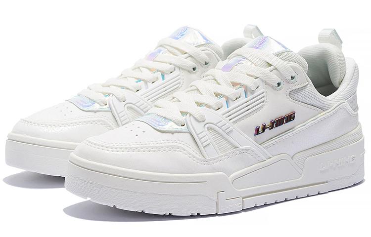 Li Ning 001 BTC Low top Skateboard Shoes Women's White Blue AGCS104-2