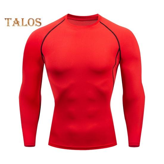 Men Sport Top 3D Slim Fit High Elasticity Round Neck Quick-drying Long Sleeves Slim Fit Compression Figure Shaping Gym Running Basketball T-shirt