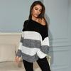 YYFS Women's Fashion Stripe Print Autumn Winter Long Sleeve O-Neck Sweaters