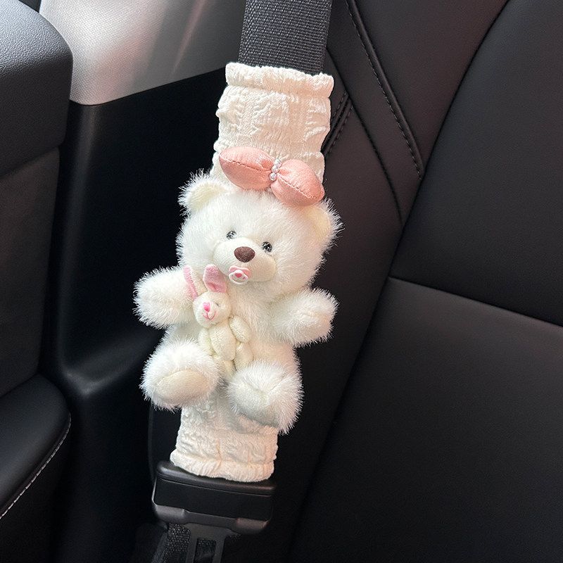 Car Seatbelt Shoulder Pad Anti-Neck-Strangling Cartoon Cute High-End Car Interior Decoration Car Child Protection Cover for Women