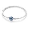 925 Silver Demon Eye Bracelet Original Evil Eyes Basic Chain Hand of Fatima Blue Zircon Charm Bracelets Jewelry 17-20CM