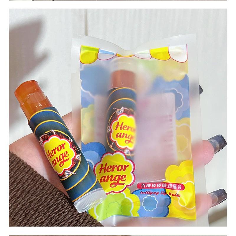 HER ORANGE Barilla Lollipop Flavored Lip Balm Cocoa Lip Mask Nourishing Moisturizing Hydration Lightening Lip Lines Men and Women Lip Balm