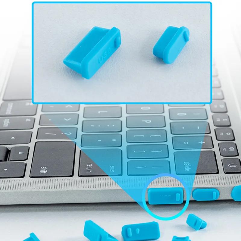 16pcs Colorful Anti Dust Plug for Laptop Silicone Cover Stopper Laptops Dustproof Type C USB VGA RJ45 Interface Waterproof Cover
