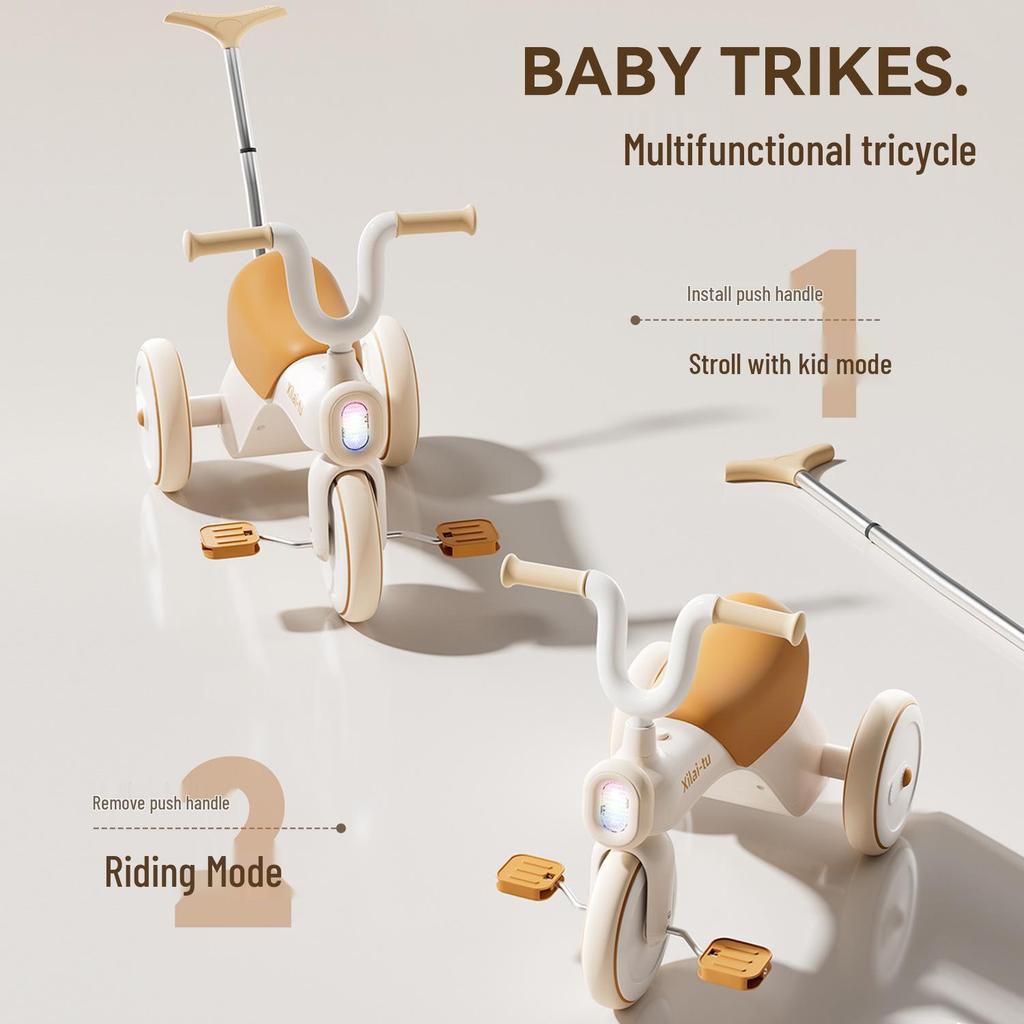 Kids' Pedal Tricycle & Scooter Stroller for Ages 1-6 – Rideable Toy Car for Boys & Girls