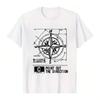 Unisex Round Neck Short-Sleeve T-Shirt, Compass Graphic Tee For Summer