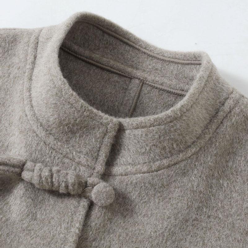 Middle Age Women's Wool & Blends Coats Plus Size Autumn Outerwears Elegant Loose Lady Jackets