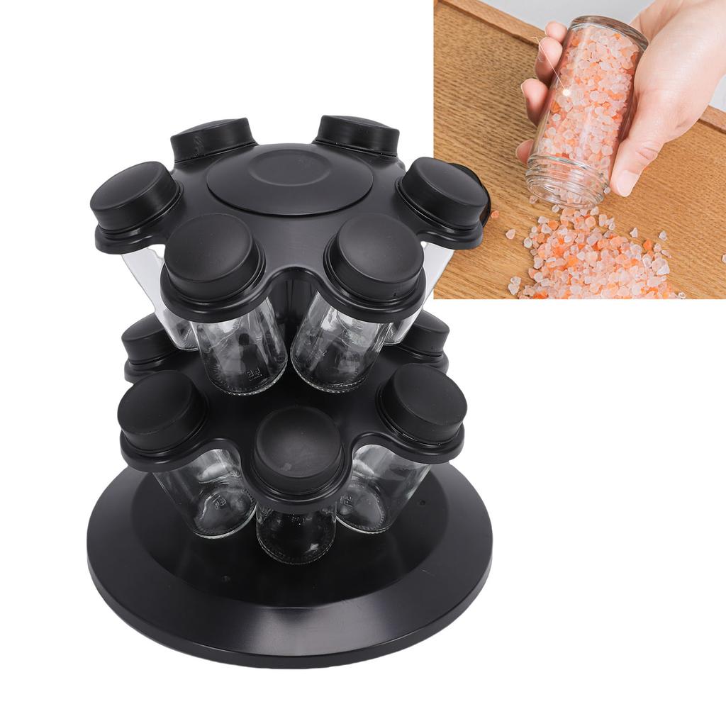 Revolving Countertop Seasoning Bottle Rack Kitchen Rotating Seasoning Jar Rack Condiment Holder Shelf