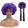 High Quality Personalized LOGO Hair Bonnets with Satin Head Wraps Custom Silk Sleep Tie Bonnet