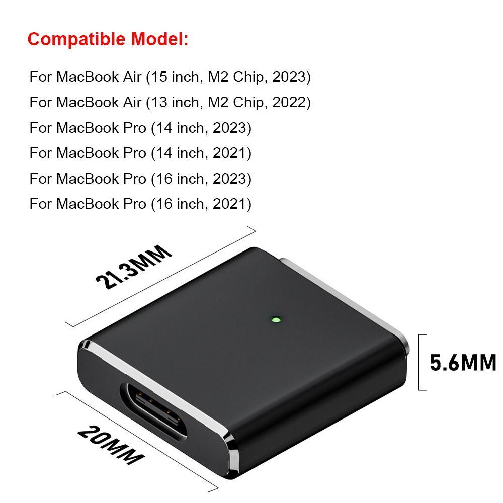 Magnetic USB Type-C To Magsafe 3 Converter Charging Cable Adapter for MacBook Air/Pro 14 16