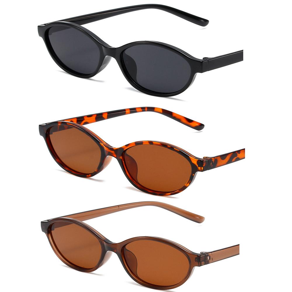 Vintage Small Frame Ellipse Women Sunglasses Brand Black Round Cool Men Sunglasses Designer Circular Sun Glasses for Male Female
