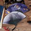 Bamboo Folding Fan Silk Chinese Fan Hand Women Black Fan Summer Female Dance Home Decoration Party Gift Home Ornament Fan Black