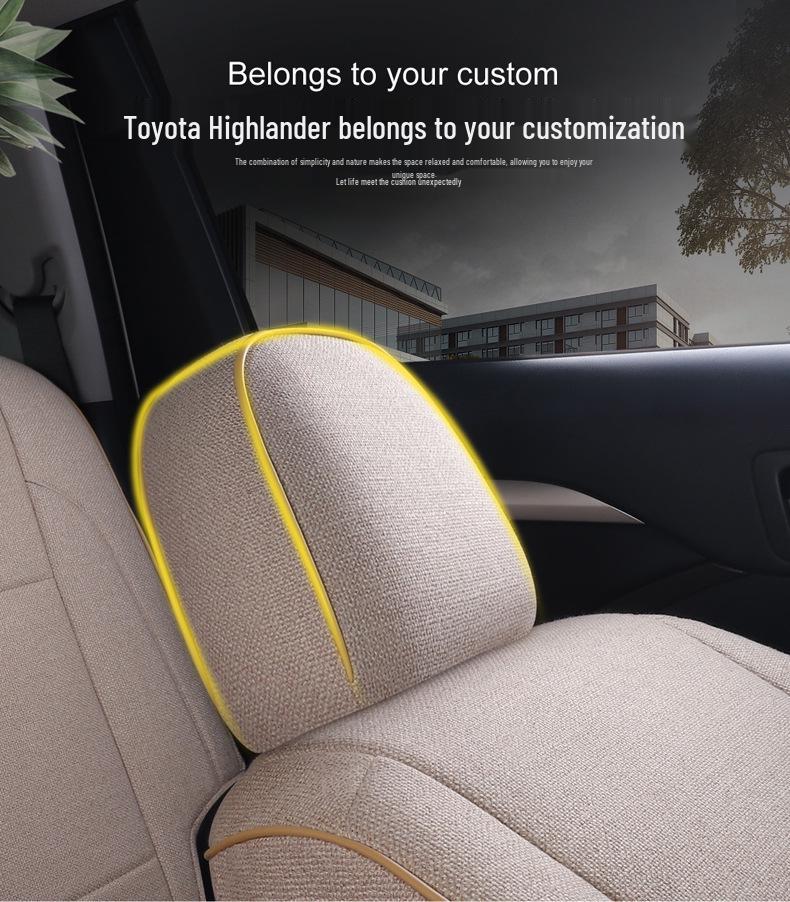 Toyota Highlander Seat Cover: Universal Linen Cushion for 5-7 Seats, All-Season Use