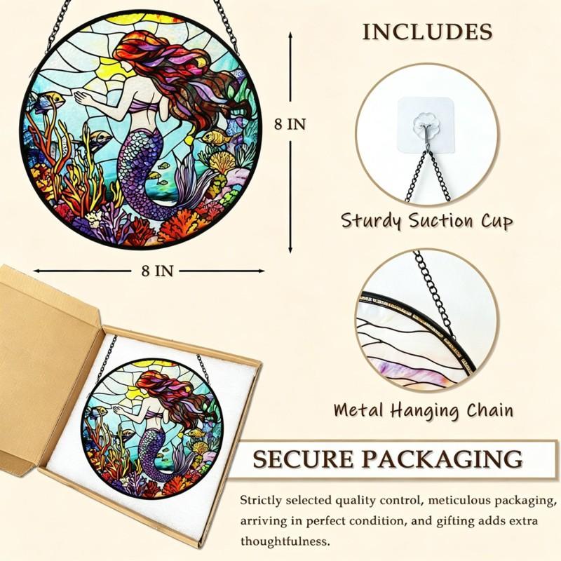 ABKP-Suncatcher (Mermaid Suncatcher) Glass Pendant Decoration
