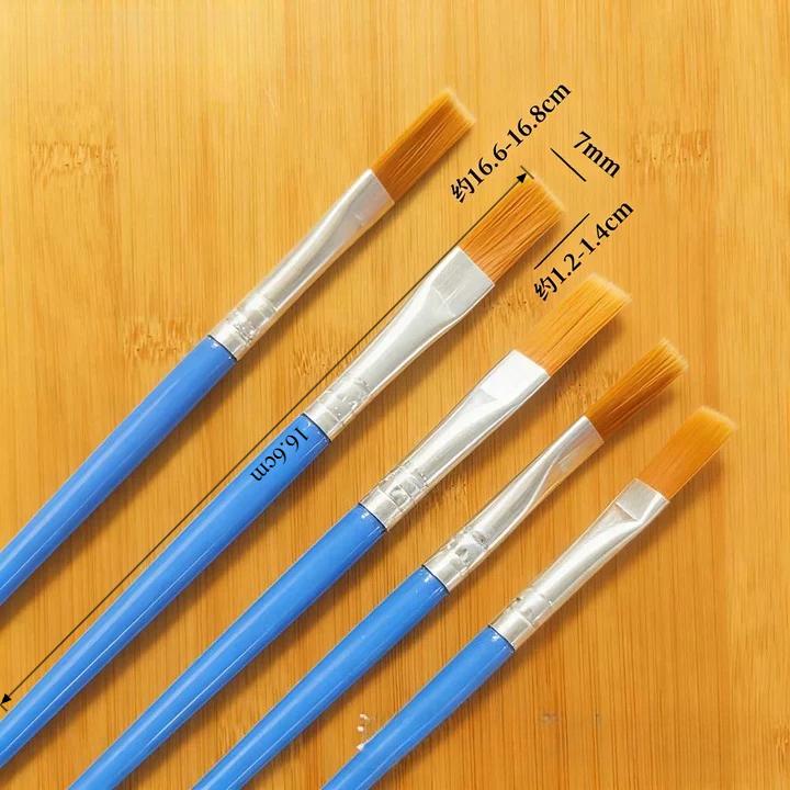 

10Pcs Painting Brushes Set Art Round Flat Hair Nylon Hair Paint Brush for Oil Acrylic Watercolor Kids/Artists/Beginners/Students синий