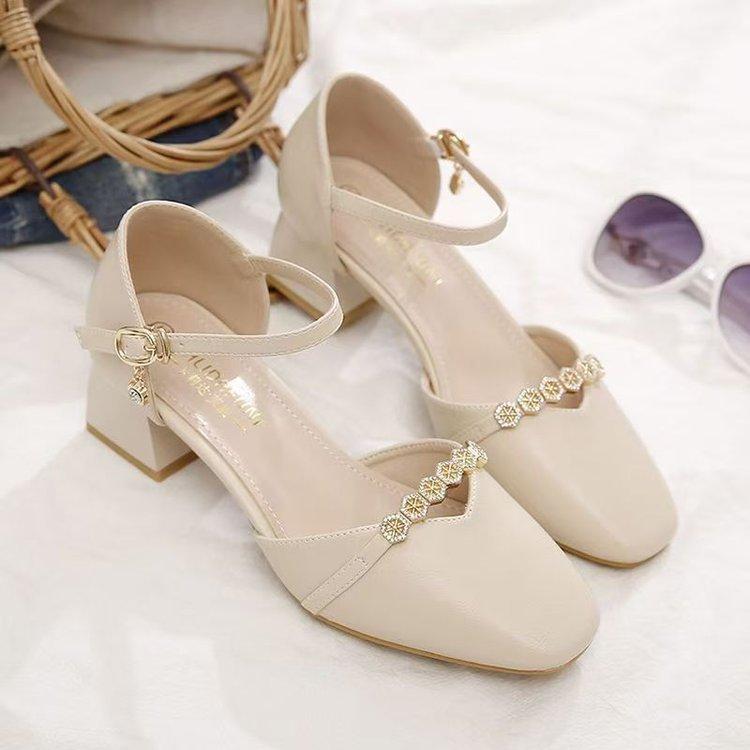 Sandals Female 2025 Spring and Summer New High Heels Summer Fashion Outer Wear Women's Shoes with Skirts Student Non-slip Fairy Single Shoes