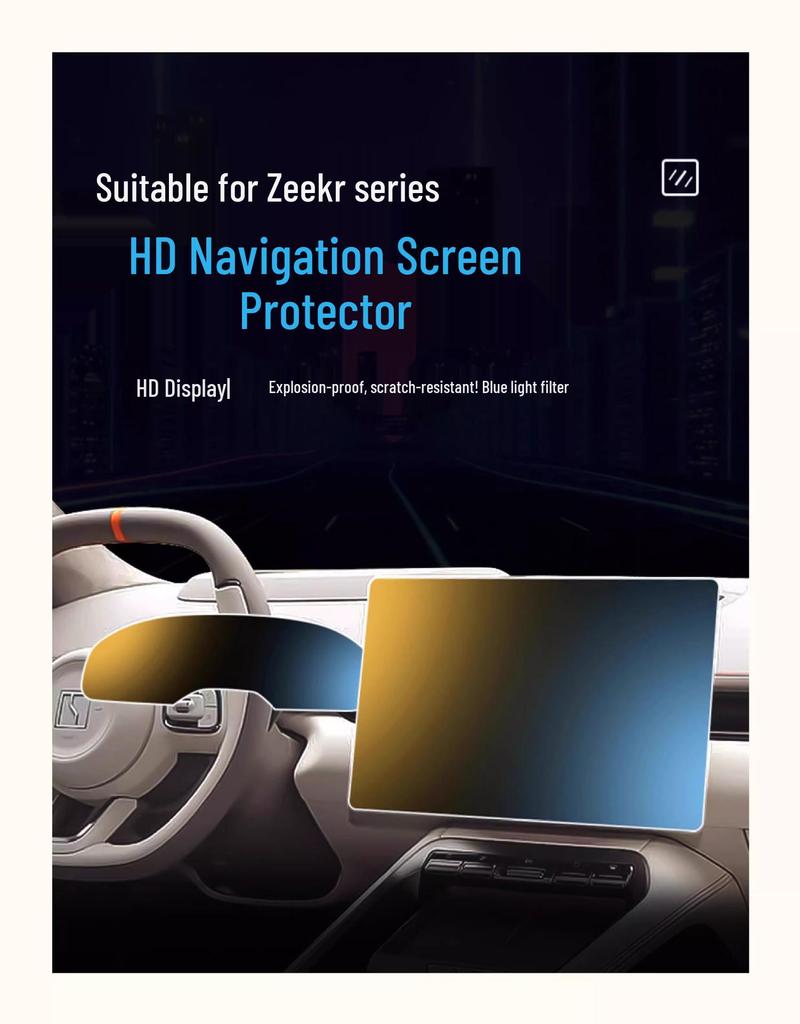 Zeekr 007 GT Center Console Navigation Screen Protector Tempered Film