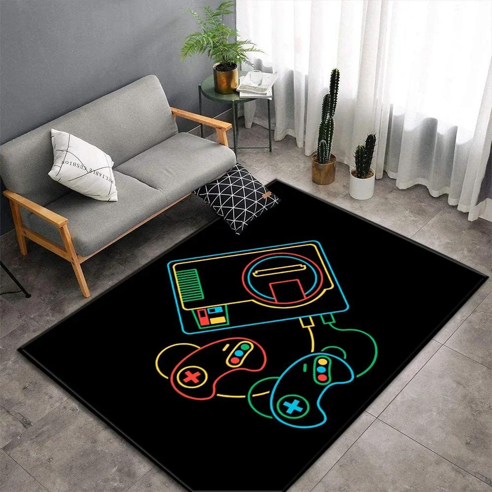 Cartoon Game Console Carpet for Living Room Video Game Children Player Area Rug Soft Anti-slip Bedroom Entrance Floor Mat