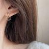 Simple diamond-set square stud earrings female niche design high-end new popular earrings versatile earrings