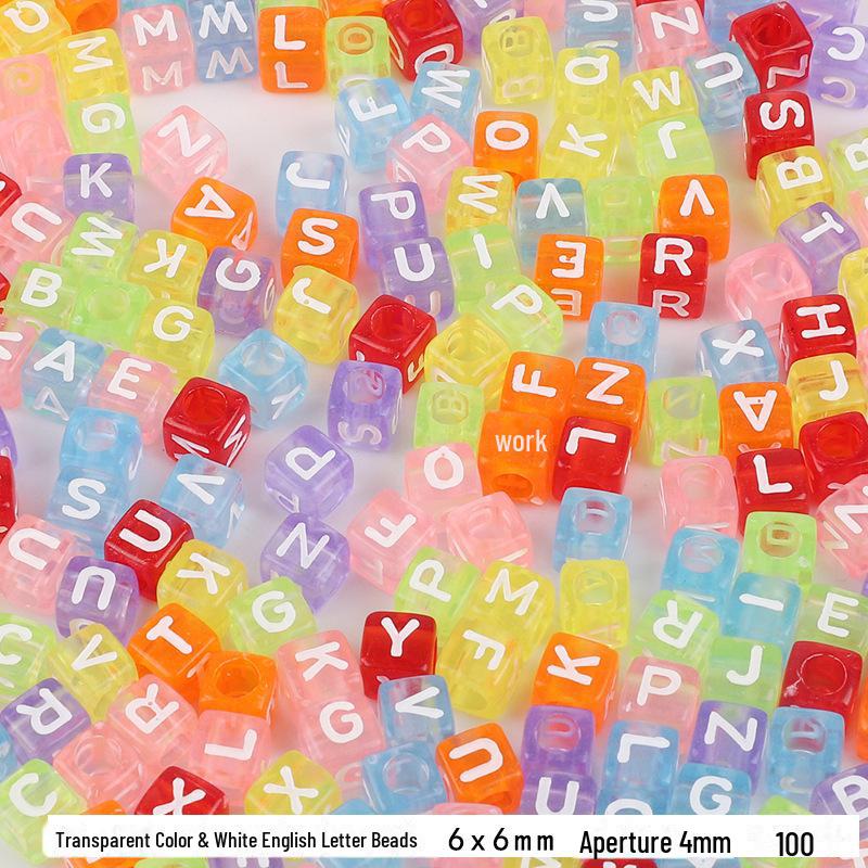 Colorful Acrylic Square Beads: English & Russian Letters for Handmade DIY Bracelets & Jewelry Accessories