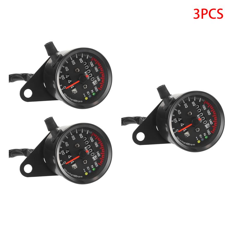 Motorcycle Speedometer For Cafe Racer Motorbike Universal 12V Backlight Indicator With Led Signal Light Odometer Gauge
