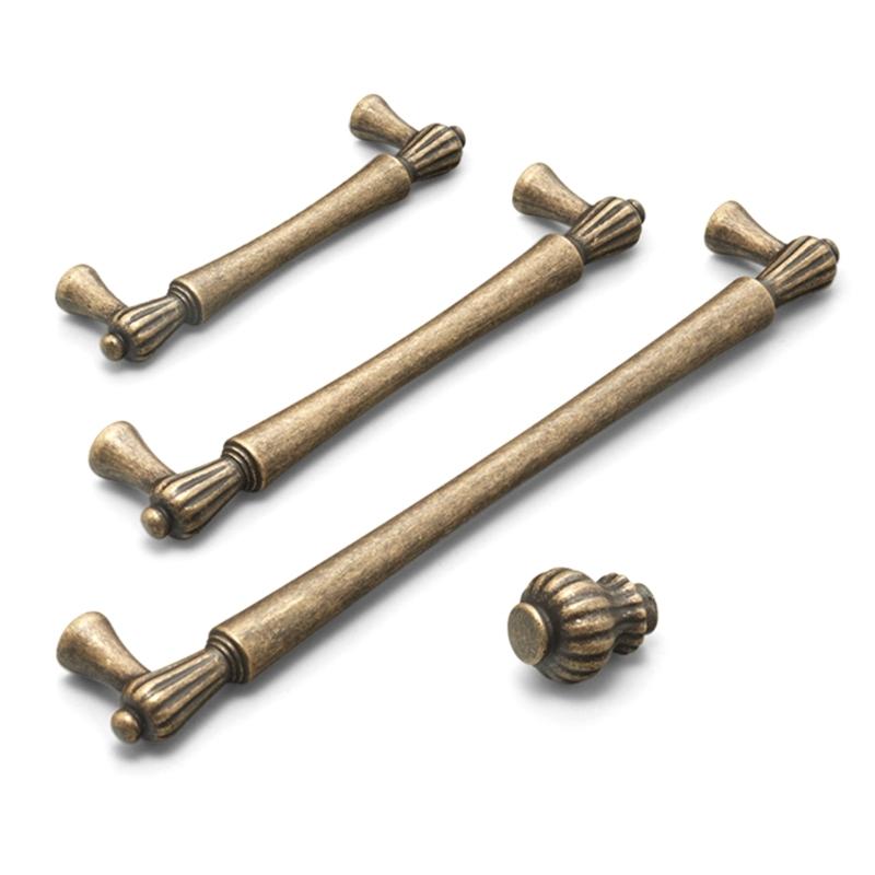 Pack Of 4 Antique Brass   Cabinet Pull Vintage French Style Handles Multiple Type for Option for Kitchen & Bathroom
