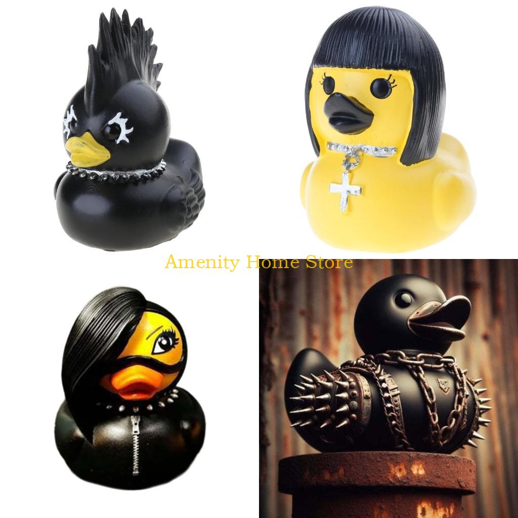 F26C Duckieville Duck Figure Rock Duck Statue to Bring Playfulness to Your Decors