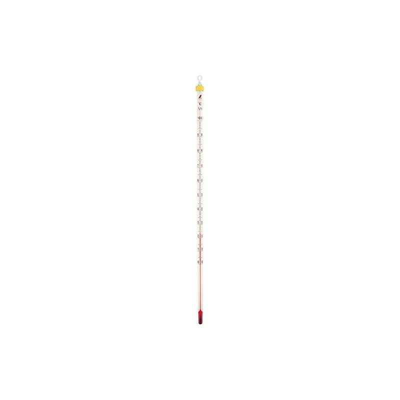Shinwa Sokutei H-5S Rod Thermometer, Alcohol (Red Solution), 0-100°C, 30cm, Single Unit, 72749