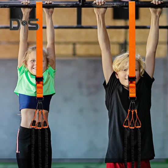 1 Set Klimmzughilfe-Band, 150/225/300 lbs, robuster Klimmzughilfe-Gürtel mit Fußstütze, verstellbar, für das Home-Gym-Workout, horizontale Stange, elastisch