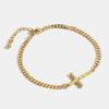 Vintage cross bracelet - gold plated copper, trendy ins style jewelry