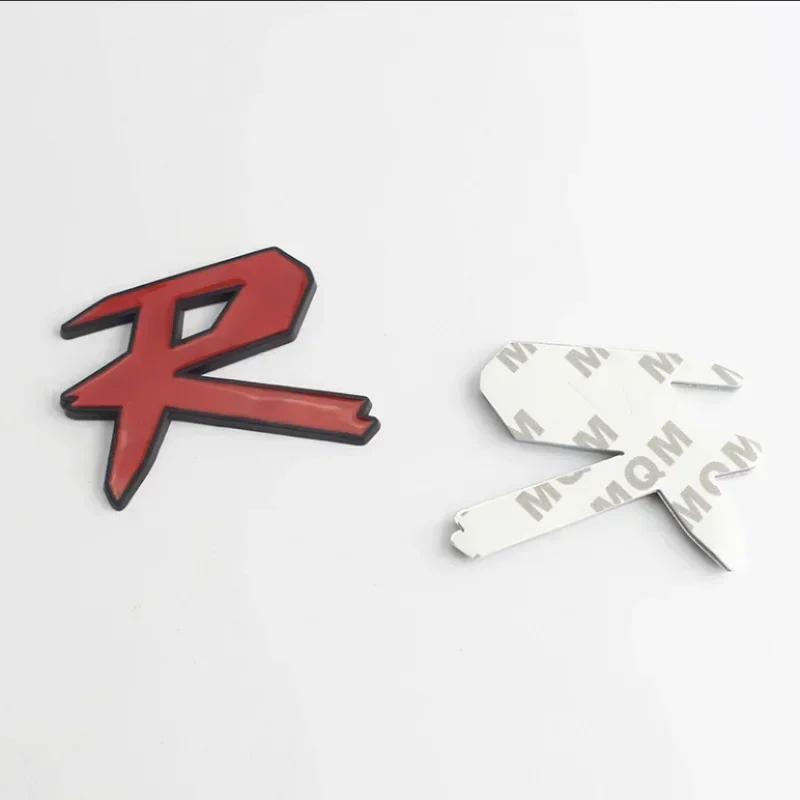3D Metal Letters R Logo Rear Boot Trunk Emblem Badge Sticker Decals For Civic Accord FIT TYPER Car Styling Accessories