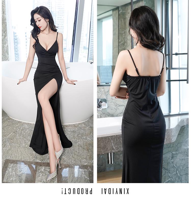 Elegantes tief ausgeschnittenes Bodycon-Abendkleid - Damen-Socialite-Nachtclub-Outfit