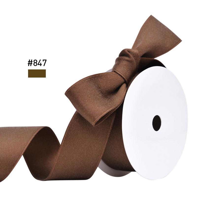 Double-Sided Matte Polyester-Cotton Ribbon, 2.5cm Wide, for Bow and Gift Packaging, Thickened Matte Finish.