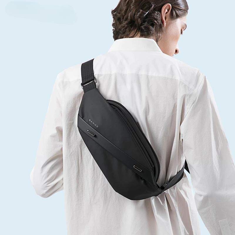Big Capacity Water-Repellent Multifunction Crossbody Bag Men Shoulder Bag Male Sling Chest Bags For Waist Belt Matching