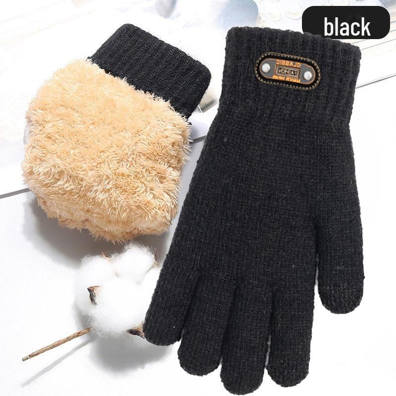

Мужские зимние перчатки для сенсорных экранов: Двухслойный, плотный, теплый, шерстяной трикотаж с добавлением бархата, устойчив к холоду для езды на велосипеде на открытом воздухе. double layer/arctic fleece lining, XL чёрный