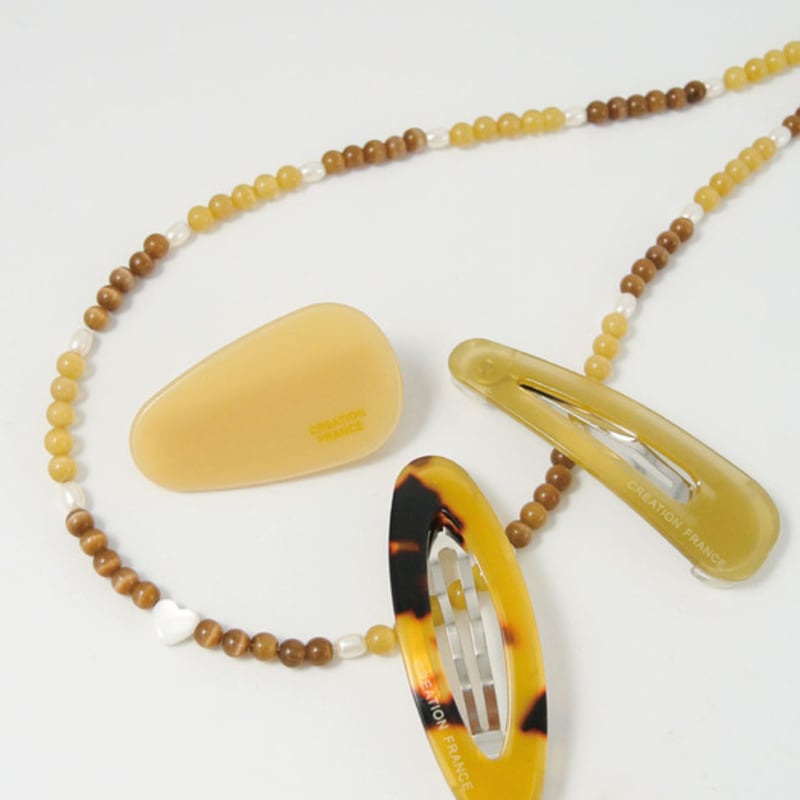 

objet213 Mustard Small Hair Clip 1. Clear Mustard