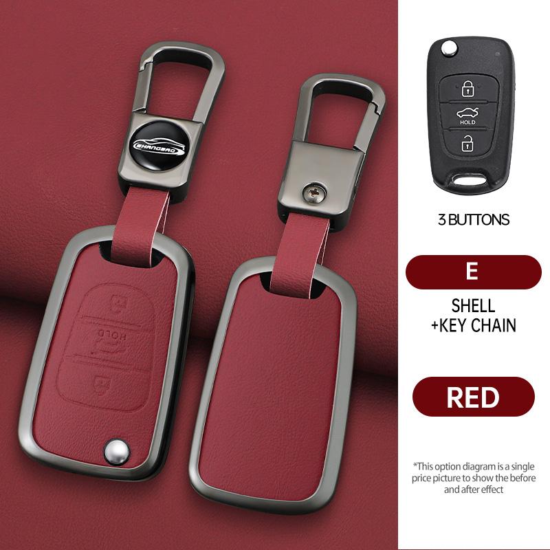 Zinc Alloy Leather Car Key Case For Hyundai I20 I30 Ix20 Ix25 Ix35 Elantra Kia Sportage Rio 3 Soul Optima Ceed Pro K5 K2 Pride