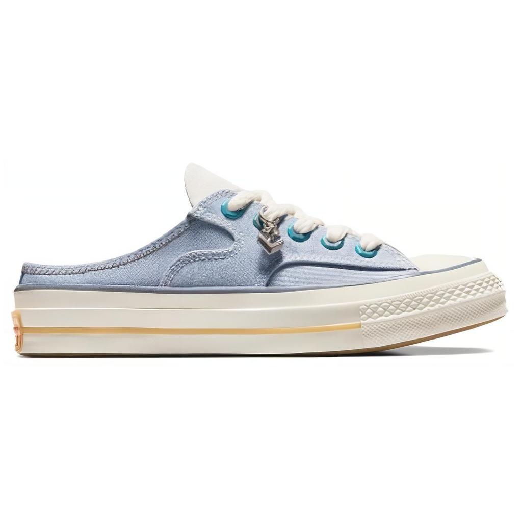 Converse Chuck 70 Mule Comfortable Casual Low Top Canvas Shoes Unisex Sneaker White Blue A06803C