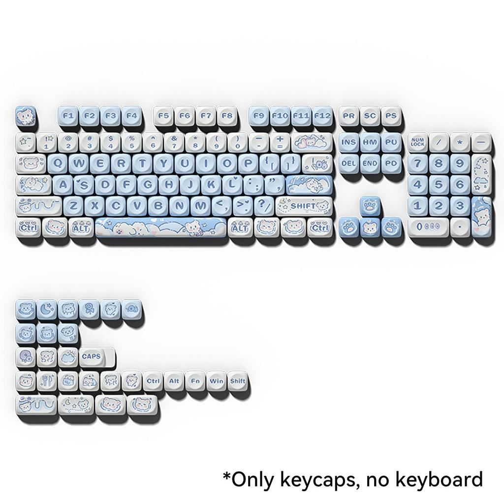 MOA yüksekliği dondurma ayısı tuş başlığı mavi sevimli çizgi film süblimasyon tuş başlığı 75 98 mekanik klavye tuş başlıklarının tam seti