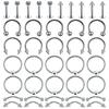 40Pcs Surgical Steel Body Piercing Jewelry Lot Bulk Nose Ring Tongue Bar Lot Eyebrow Labret Piercing Set Horseshoe Ring Lot Pack