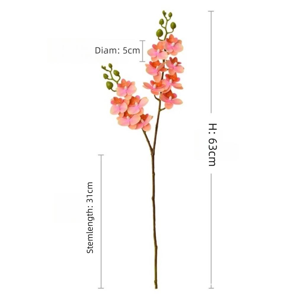 12 Heads Artificial Phalaenopsis Flower Moth Orchid Single Branch Simulation Butterfly Orchid Flower Arrangement DIY
