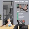 Reversible Left or Right Side Opening Magnetic Screen Door, Narrow Durable Fiberglass Mesh Curtain Hands Free for Patio, Bedroom, Fits Door Black