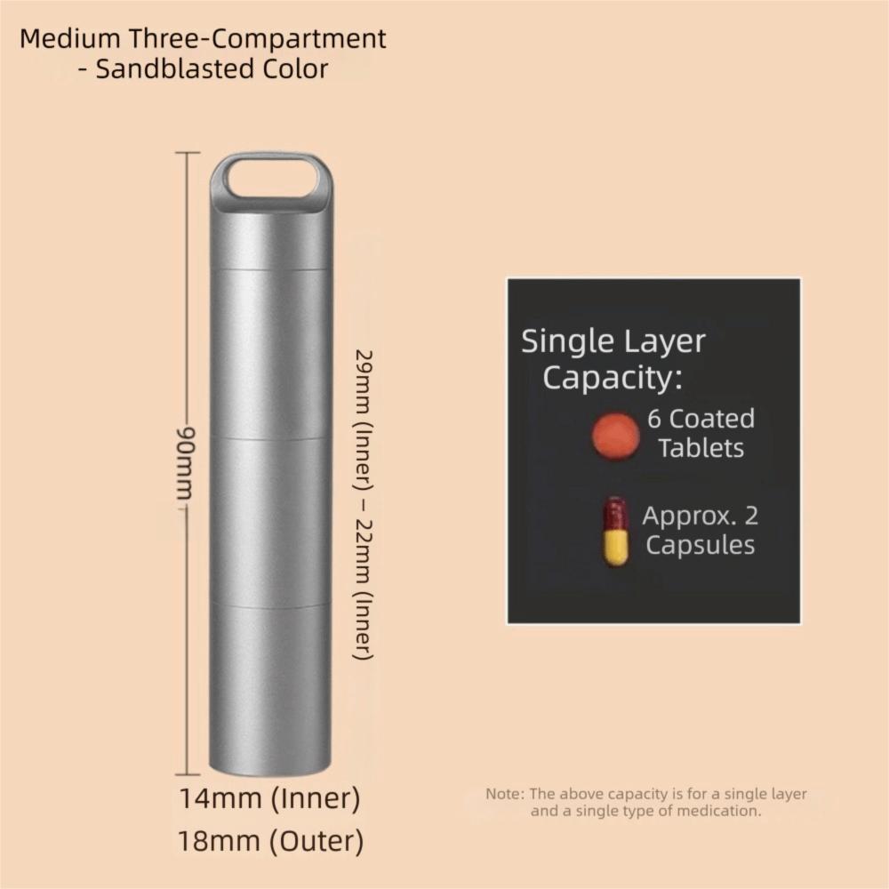 Container Mini Pill Box Stainless Steel Waterproof Pill Case Portable Tablet Container Travel