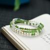 Hetian Jade & White Crystal Bracelet with 925 Silver Accents