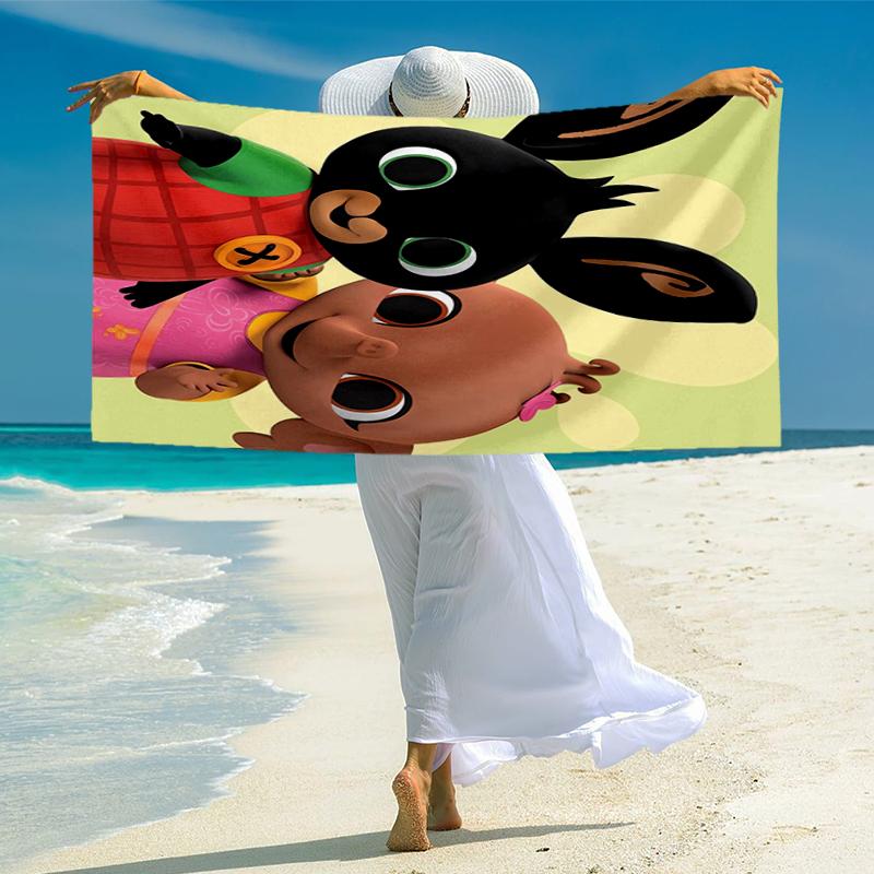 Bing Bunny Fashion Beach Towel: Ideal for Summer Adventures Soft, Absorbent and Quick Drying Suitable for Swimming and Bathing