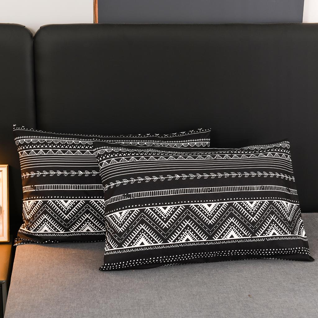 Soft Microfiber Duvet Cover Set Boho Chic Print Twin Full Queen King Size 3Pcs Black Comforter Cover