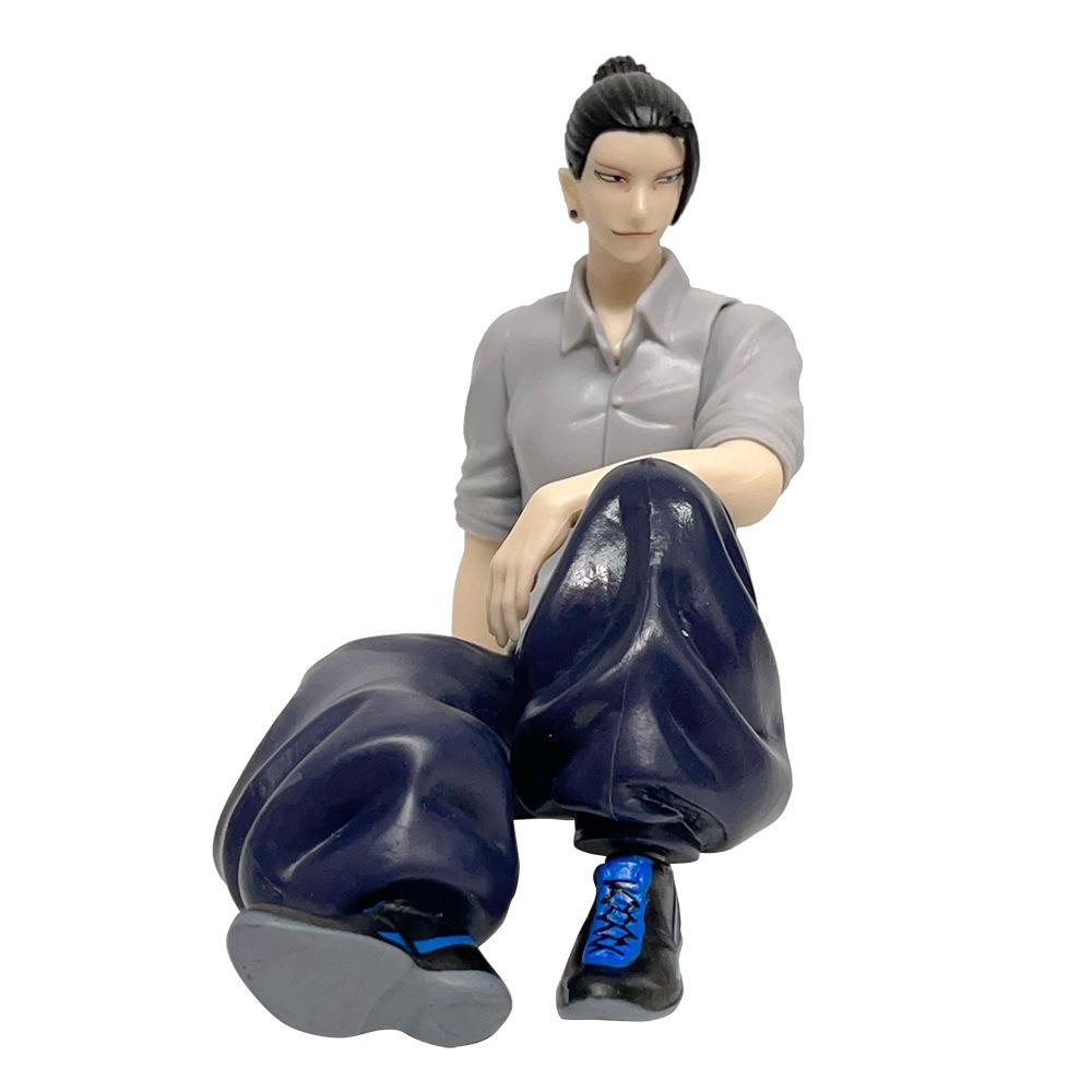 Satoru Gojo Statue Jujutsu Kaisen Figure Geto Suguru Sitting Posture Action Figures Prison Realm Anime Model Pvc Ornament Toys