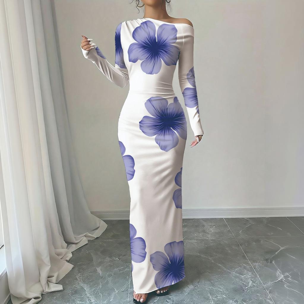 Women's Long Sleeve Maxi Dress Slim Fit Elegant for Evening Parties