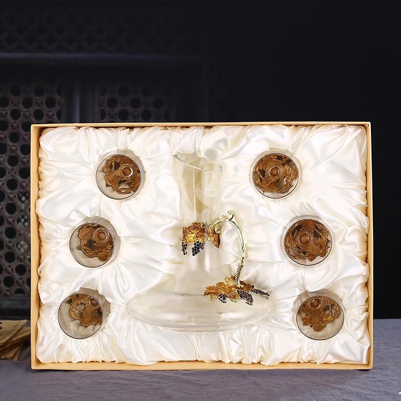 350ml Creative Crystal Glass Wine Glass Decanter Set European High-footed Cocktail Wine Glass Set Gift Box Wine Set Wedding Gift