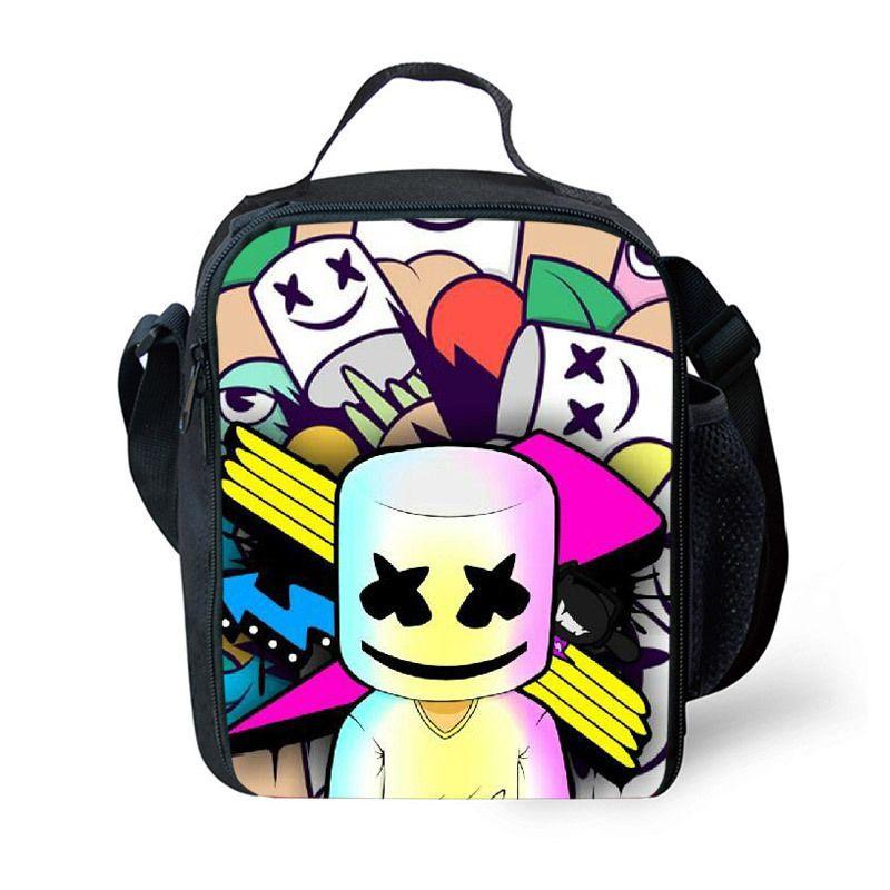 Marshmallow DJ Lunchtasche - Große Kapazität Thermoisolierte Kühltasche für Schüler und Picknicks